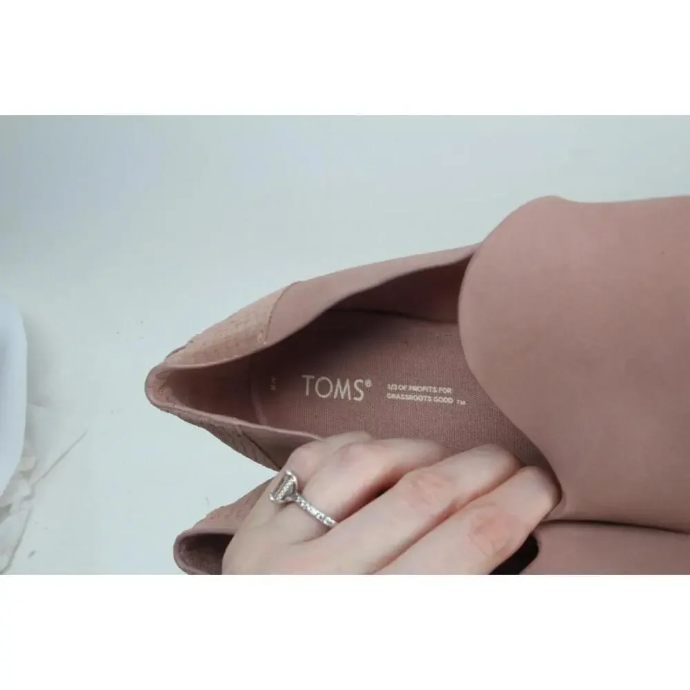 Tom's Darcy Loafers Shoes Slip On Flats Pink Women Sz 8
